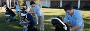 Massage Therapy students, giving massages