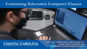 Continuing Education Computer classes. image with Hands on a keyboard.