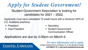 An -Eflyer for Student Government Elections, Text to follow.