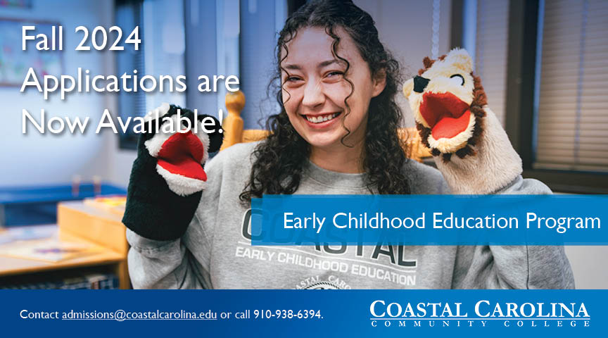 Fall 2024 Applications are Now Available! Contact admissions@coastalcarolina.edu or call 910.938.6394