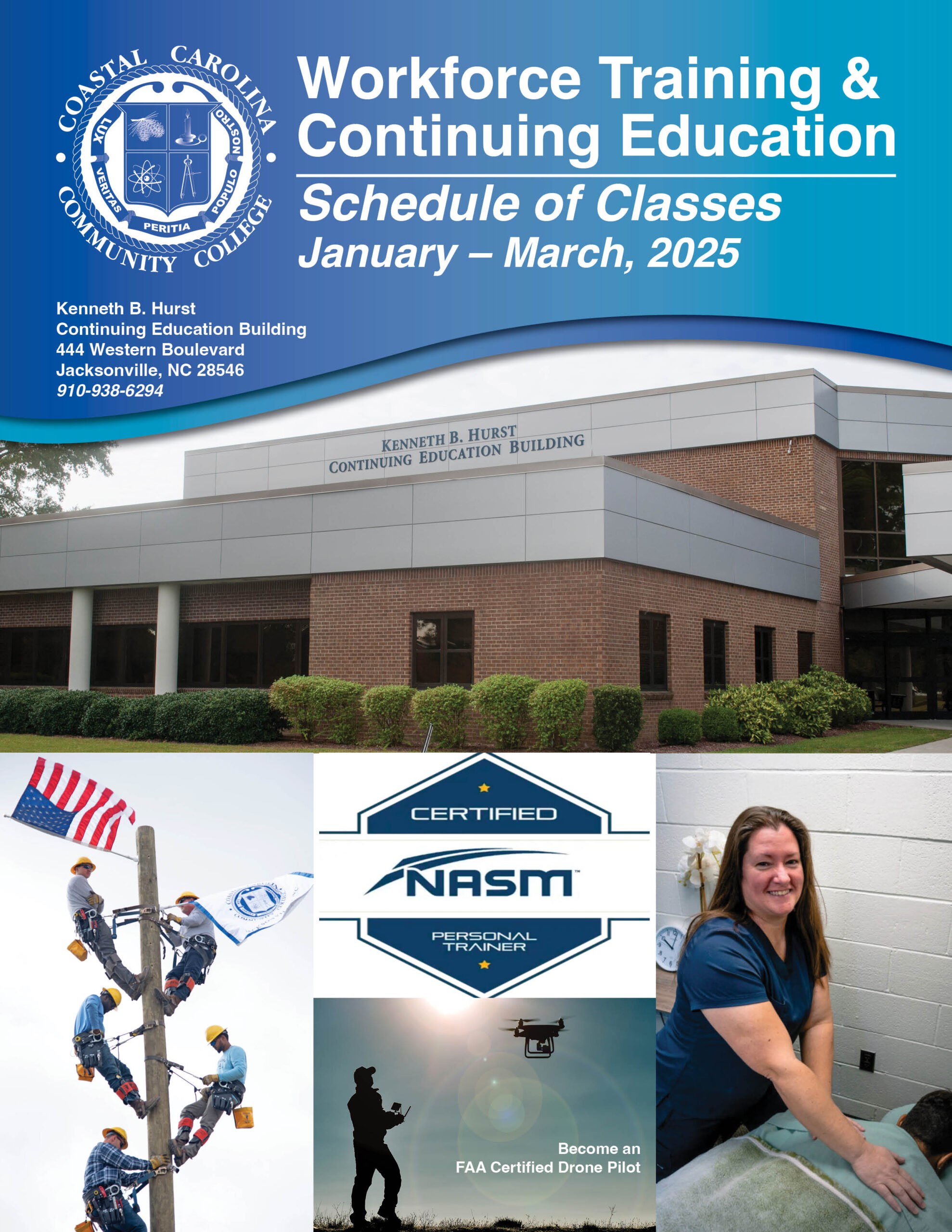 Workforce Training and Continuing Education Schedule of Classes January-March, 2025 Cover