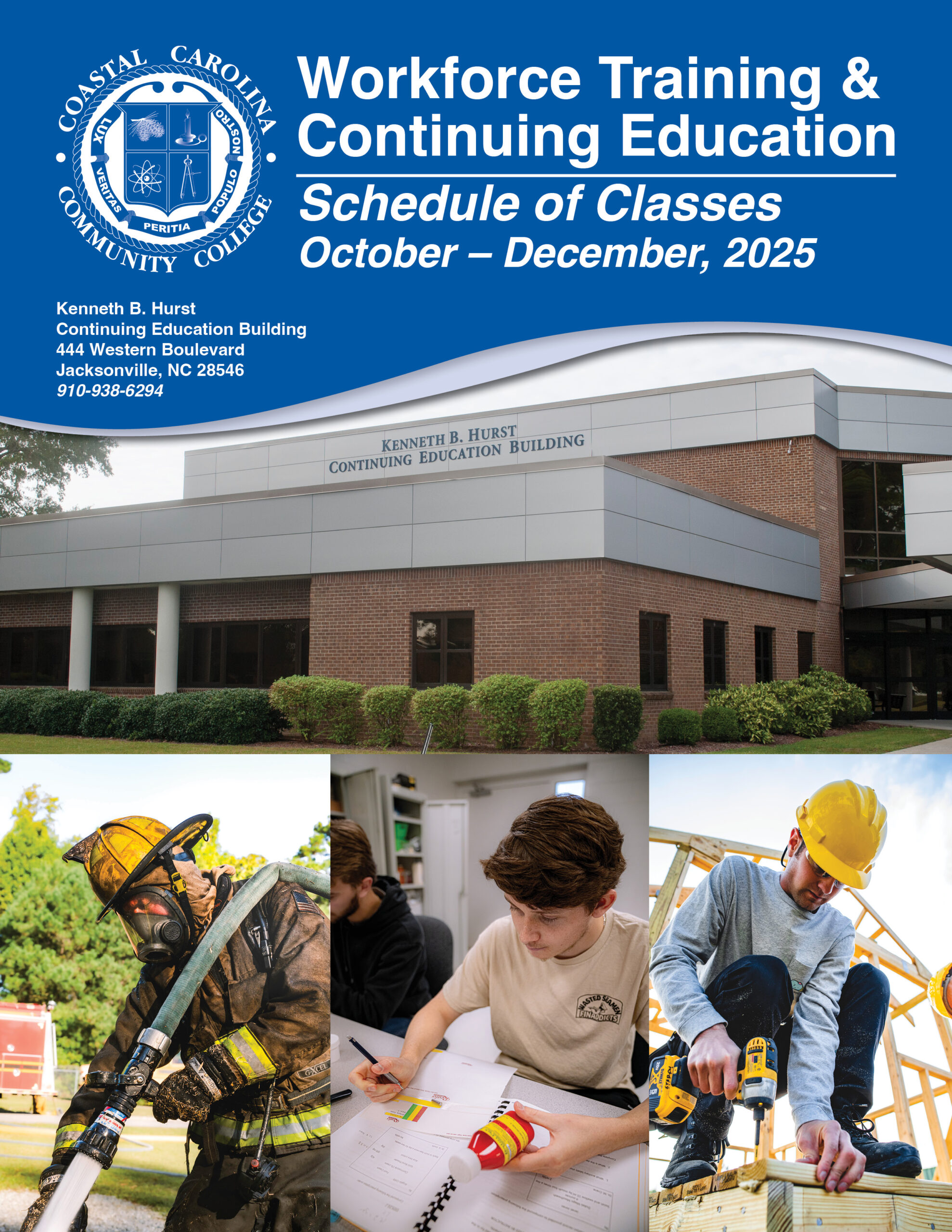 Workforce Training and Continuing Education Schedule of Classes Cover for October-December, 2025.