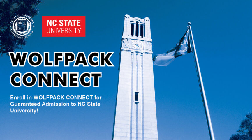 Coastal Carolina Community College Announces New Partnership with NC State University Coastal Carolina Community College is proud to announce a new partnership with NC State University through the Wolfpack Connect Guaranteed Admission Agreement! This exciting collaboration creates a seamless pathway for Coastal students to transfer to NC State and continue their education. Wolfpack Connect offers guaranteed admission to students who complete an Associate in Arts (AA) or Associate in Science (AS) degree. The program provides a clear, structured roadmap to earning a bachelor’s degree at NC State. Learn more about the program here➡️ https://transfer.ncsu.edu/apply/wolfpack-connect/