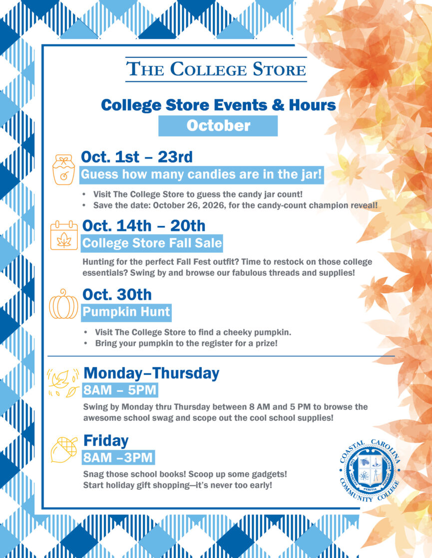 The College Store College Store Events & Hours - October
